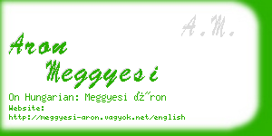 aron meggyesi business card